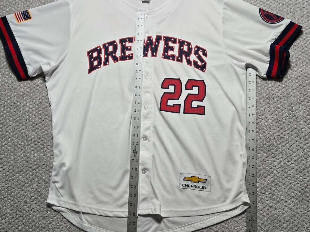 Milwaukee Brewers Patriotic Stars & Stripes #22 Yelich Baseball Jersey - Picture 5 of 10